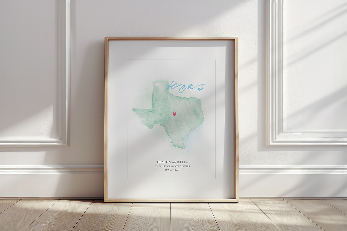 Watercolor Map of Texas, an Illustration by Beloved Paper (Photo 3 of 6)