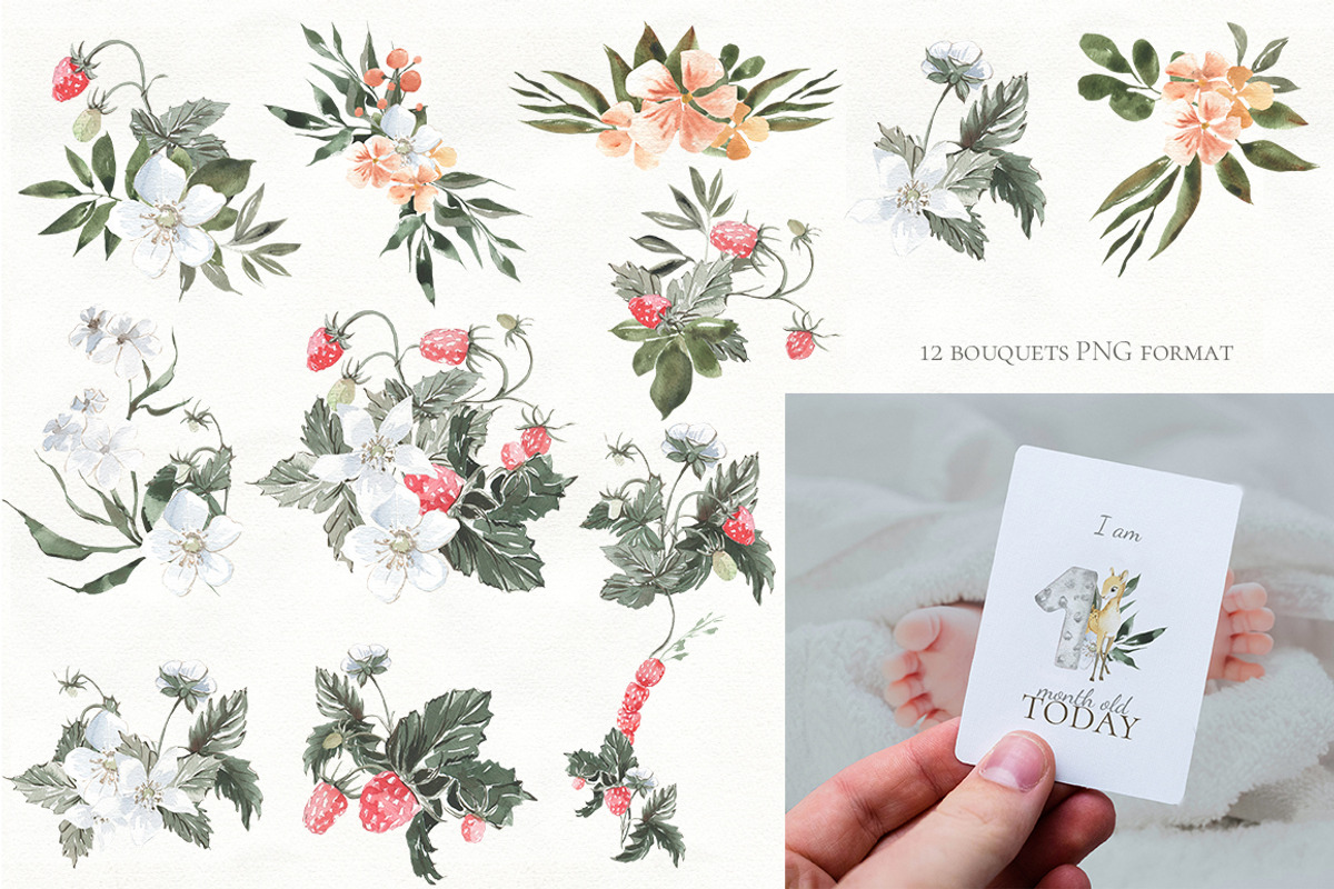 Woodland animal watercolor set, an Animal Illustration by Love Watercolor Store (Photo 9 of 15)