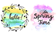 Watercolor splotches clipart set., a Brush Add-On by mcherevan (Thumbnail 3 of 4)