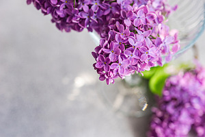 Spring table setting with fresh lilac flowers, a Nature Photo by Anna Bogush