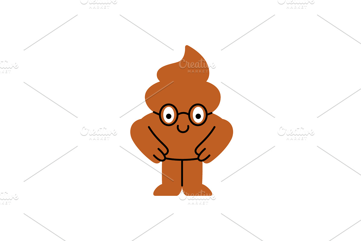 Cartoon poop character wearing, an Illustration by GraphiShop