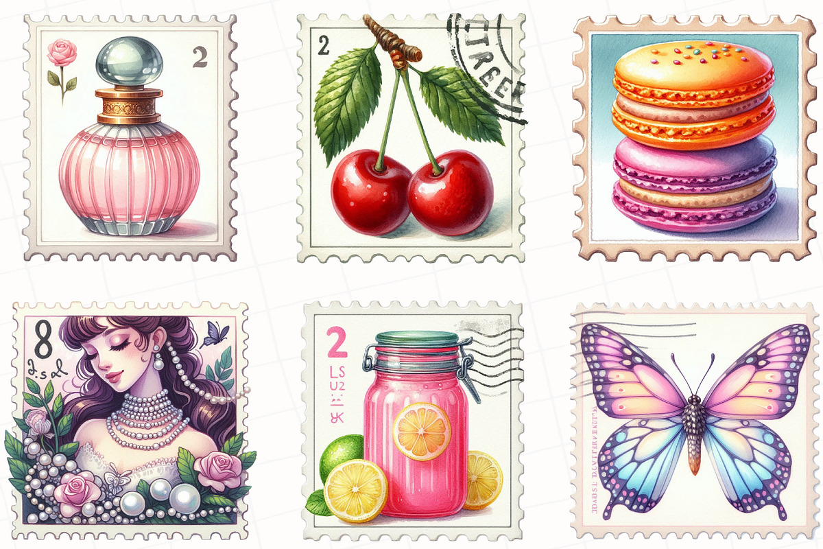 Coquette Summer Postage Stamp, an Illustration by OK Design (Photo 4 of 5)