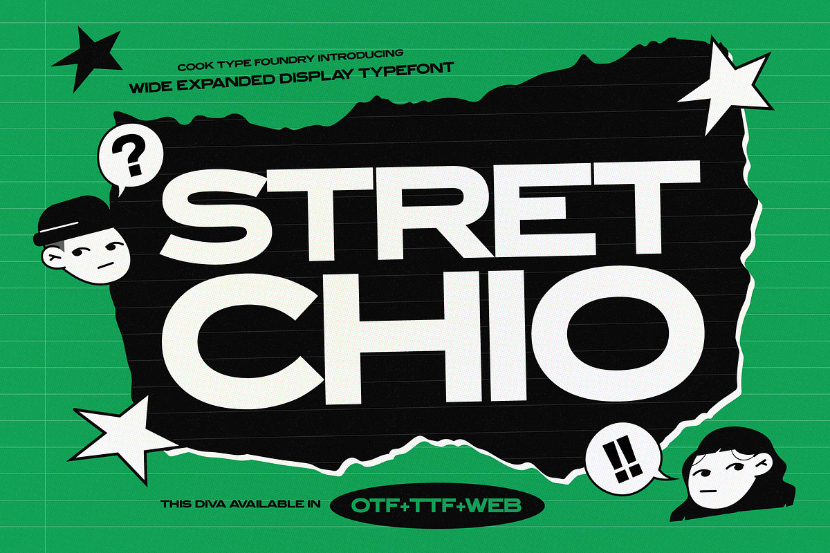 Stretchio, a Sans Serif Font by graphicook (Photo 1 of 9)