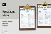 Seafood Restaurant Menu, a Print Template by SonaGeciova (Thumbnail 1 of 2)