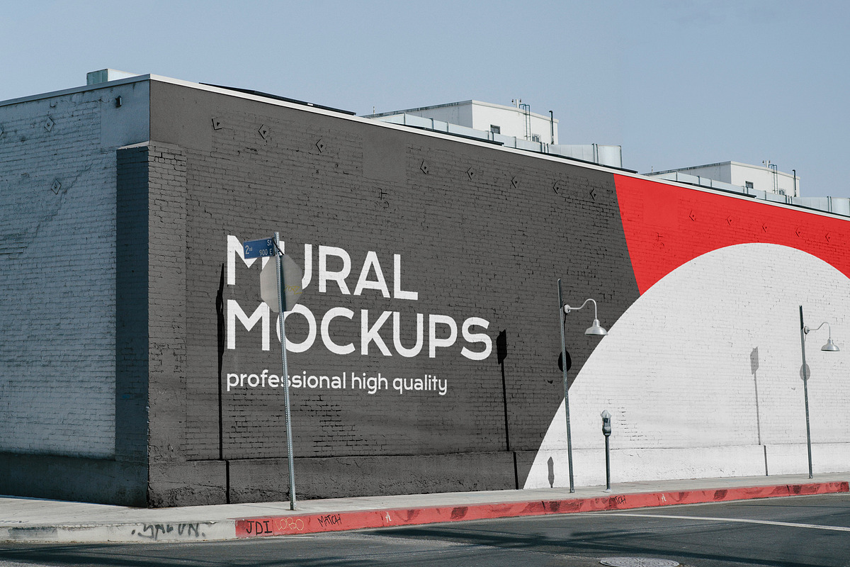 Street mural mockup bundle outdoor, an Advertising Mockup by FoundImages (Photo 23 of 42)