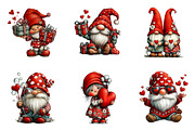 Whimsical Valentine Gnome Clipart, an Illustration by CreationArt (Thumbnail 4 of 6)