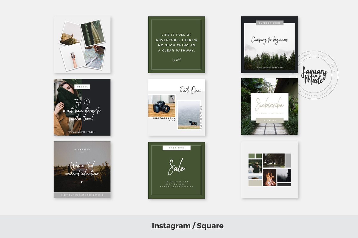 Adventure | Instagram Template Pack, a Social Media Template by January Made Design (Photo 2 of 5)