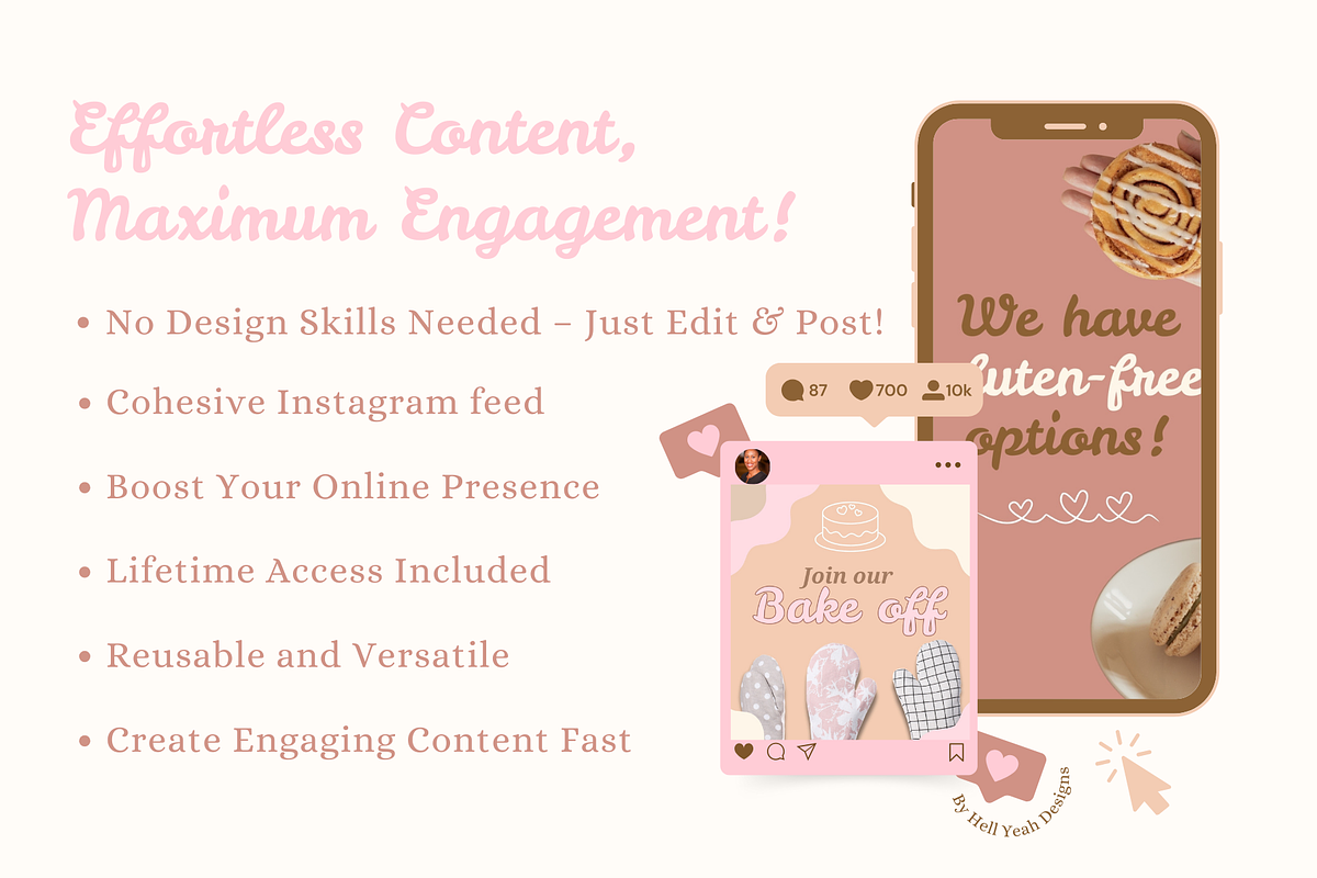 Bakery Instagram Post Templates, a Social Media Template by Hell Yeah Designs (Photo 5 of 8)