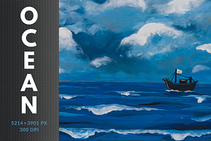 Atmospheric Seascape Acrylic, a Decorative Illustration by AMMi