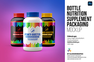 Bottle Nutrition Supplement Mockup