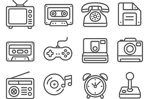 Collection of vector line icons, an Illustration by ZinetroN