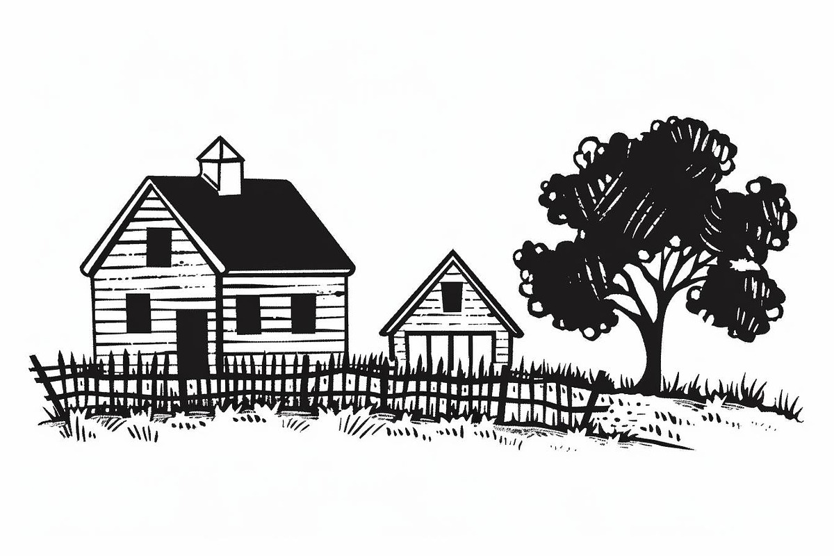 Farmhouse scene silhouette vector, an Icon by Amazin_art (Photo 13 of 13)