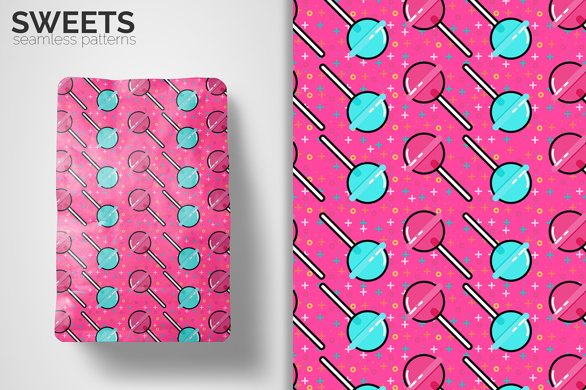 Sweets Seamless Patterns, a Pattern Graphic by 3Y_Design (Photo 5 of 6)