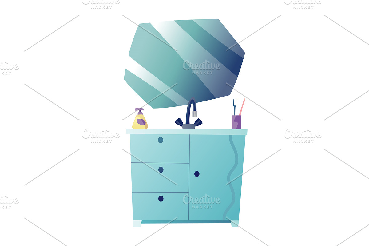 Cartoon bathroom equipment, an Object Illustration by the8monkey