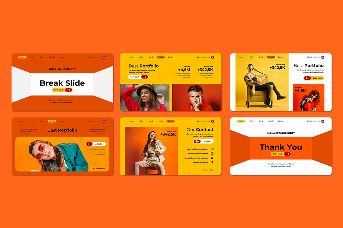 Fashion Brand Identity Google Slides, a Presentation Template by Iqsiart Studio (Photo 3 of 3)