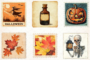 Vintage Halloween Postage Stamp Clip, an Illustration by Libby Wishes (Thumbnail 7 of 7)