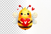 Valentine Bee Clipart Set, a Seasonal Illustration by Nicolle's Colorful Art (Thumbnail 5 of 5)