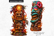 Modern Tiki Totems Clipart Set, a Decorative Illustration by ThatsDesignArt (Thumbnail 5 of 10)