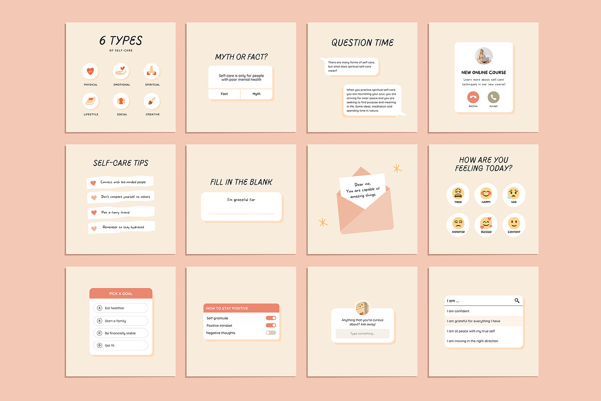 Self-Care Instagram Template - Canva, a Social Media Template by Willoe Studio (Photo 8 of 11)