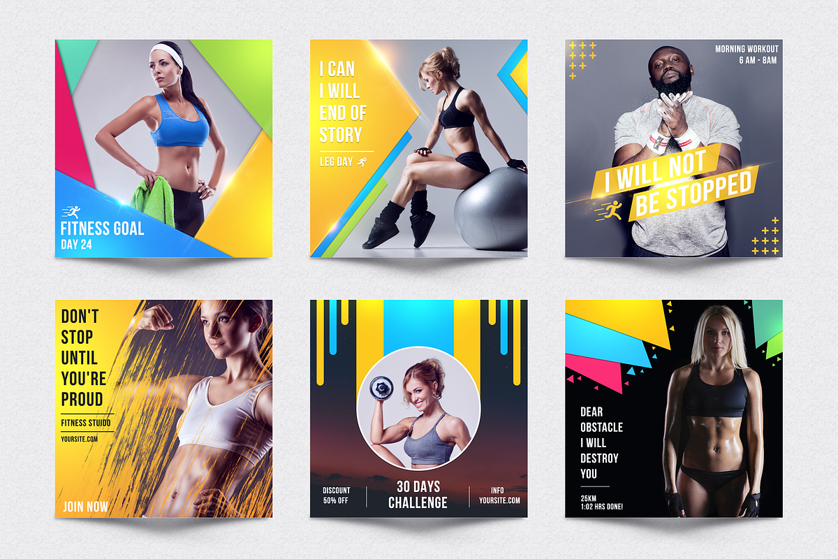 Fitness Social Media Kit, a Social Media Template by Jaisivakumar (Photo 2 of 12)