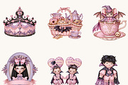 Halloween Tea Party Clipart Bundle, a Seasonal Illustration by BusyDaydesign (Thumbnail 3 of 9)
