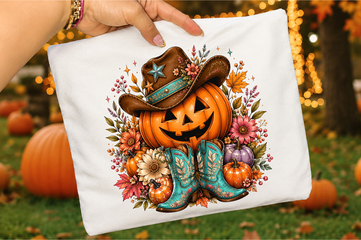 Cowboy Pumpkin PNG, Western Fall, a Seasonal Illustration by Libby Wishes (Photo 3 of 3)