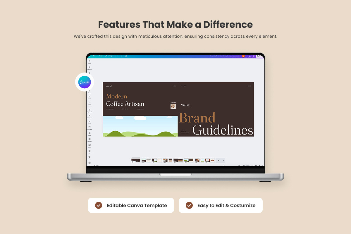 Modern Coffee Artisan Brand Guide, a Branding & Logo Template by twinstd (Photo 4 of 6)