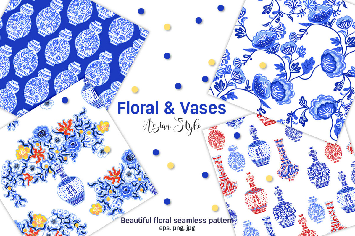 Floral & Vases, a Pattern Graphic by Anastasia (Photo 1 of 11)