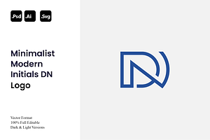 Minimalist Modern Initials DN Logo, a Branding & Logo Template by Luxury Logos