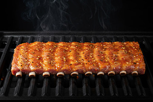 Juicy pork ribs with barbecue glaze, a Food & Drink Photo by professorinc