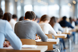 Students sitting in a classroom, a School & Education Photo by MistyDay