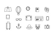 travel elements icons outline set, an Outline Icon by nicollr's store (Thumbnail 1 of 3)