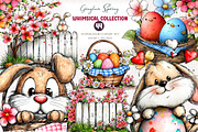 Blue Pink Gingham Spring Clipart, an Illustration by CreationArt (Thumbnail 1 of 6)
