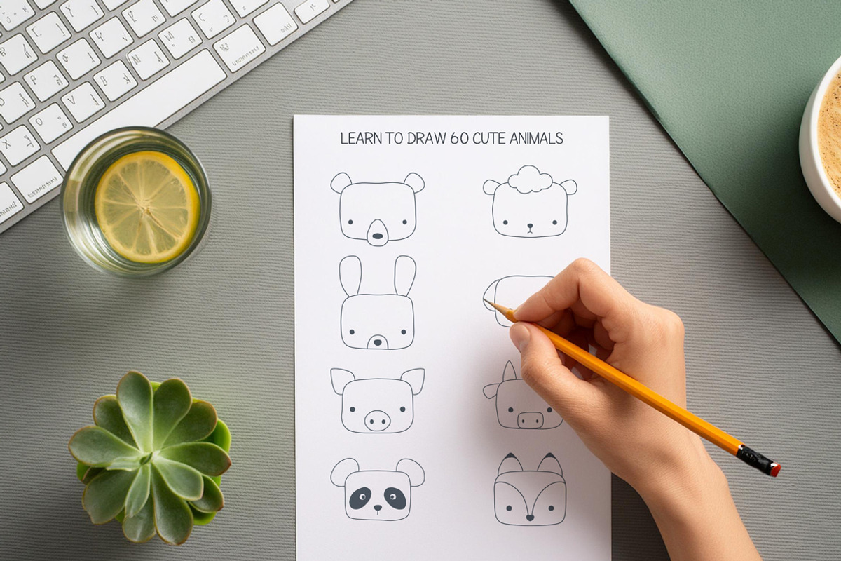 How to Draw 60 Animal Doodles., an Education Illustration by rwgusev (Photo 4 of 4)
