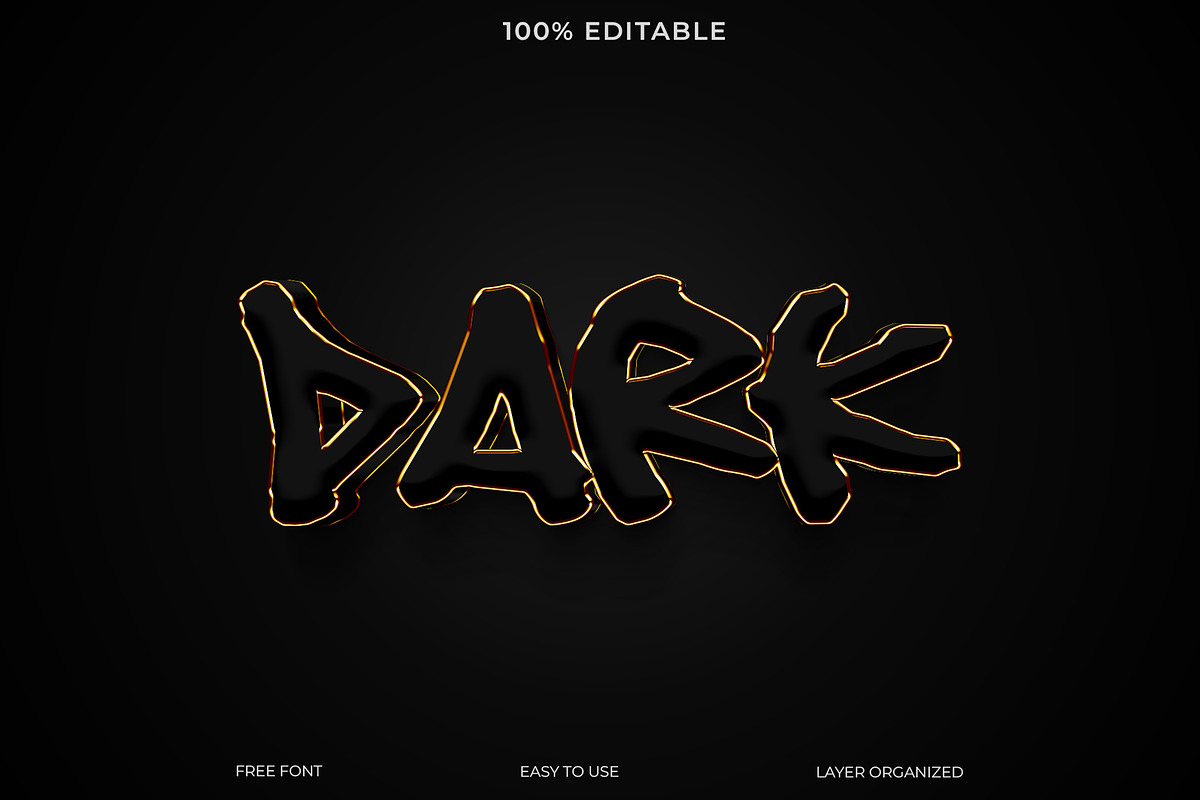 Dark PSD Text Style Effect, a Layer Style Add-On by Imamul001