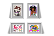 Pisces Editorial Sticker Set, a Person Illustration by Jakayla Digital Co (Thumbnail 10 of 10)