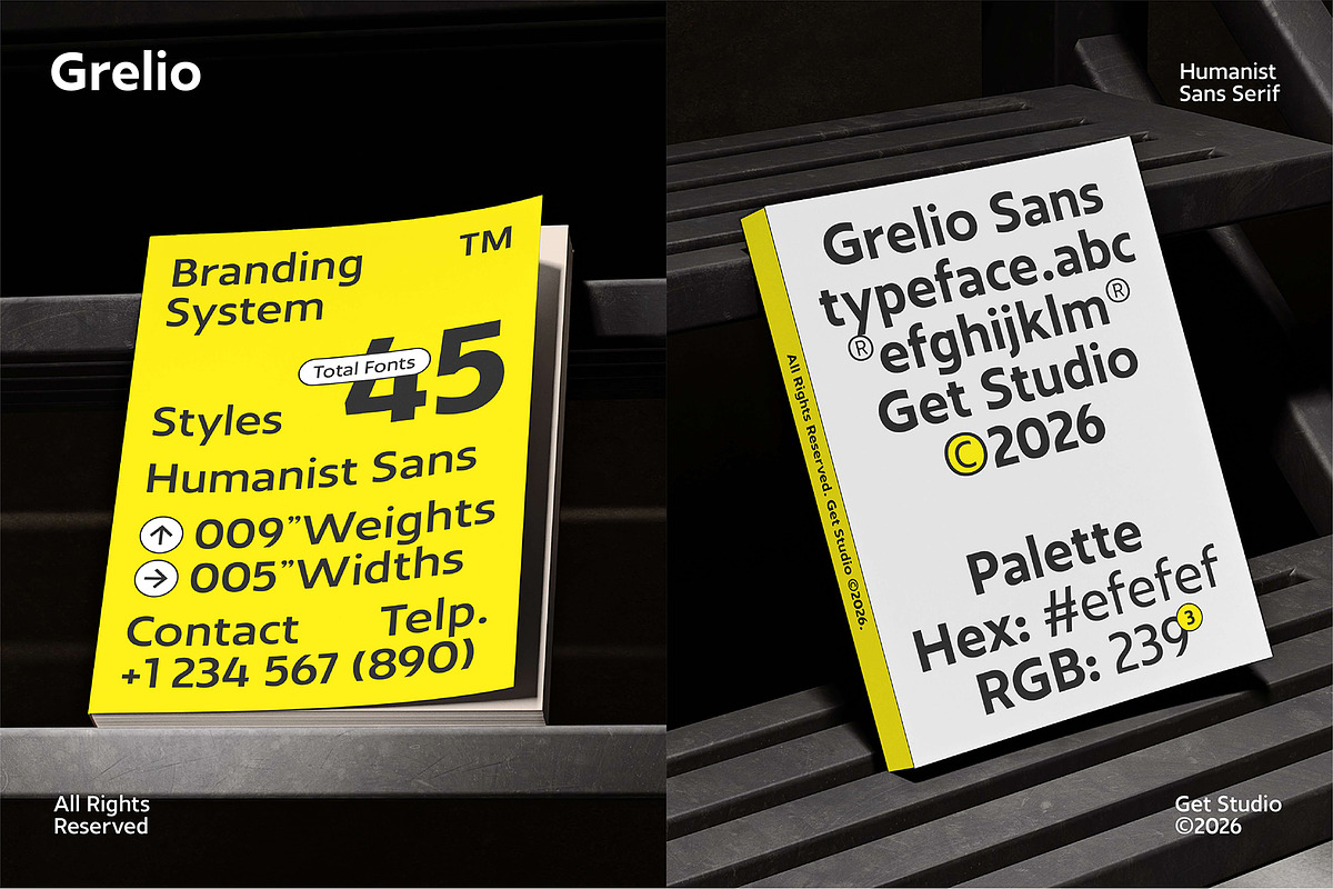 Grelio - Humanist Sans Serif, a Sans Serif Font by Get Studio (Photo 9 of 17)