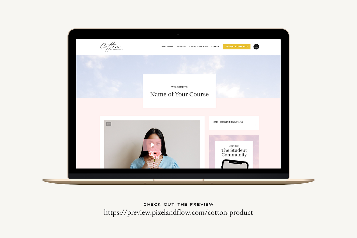 Kajabi Course Template for Courses, a Landing Page Template by Pixel & Flow (Photo 2 of 9)