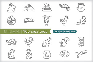 Minimal 100 Creature Icons