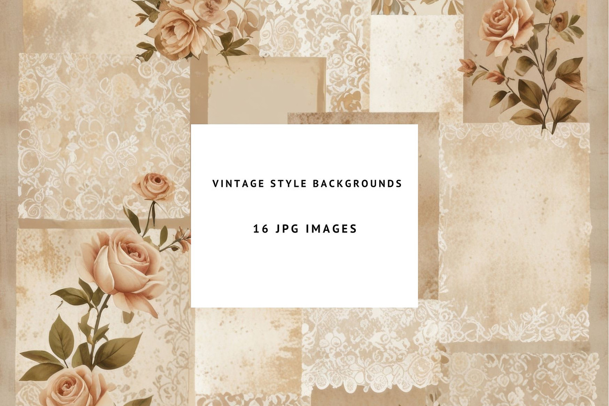 16 vintage floral textures, a Texture Illustration by pictures for you (Photo 1 of 6)