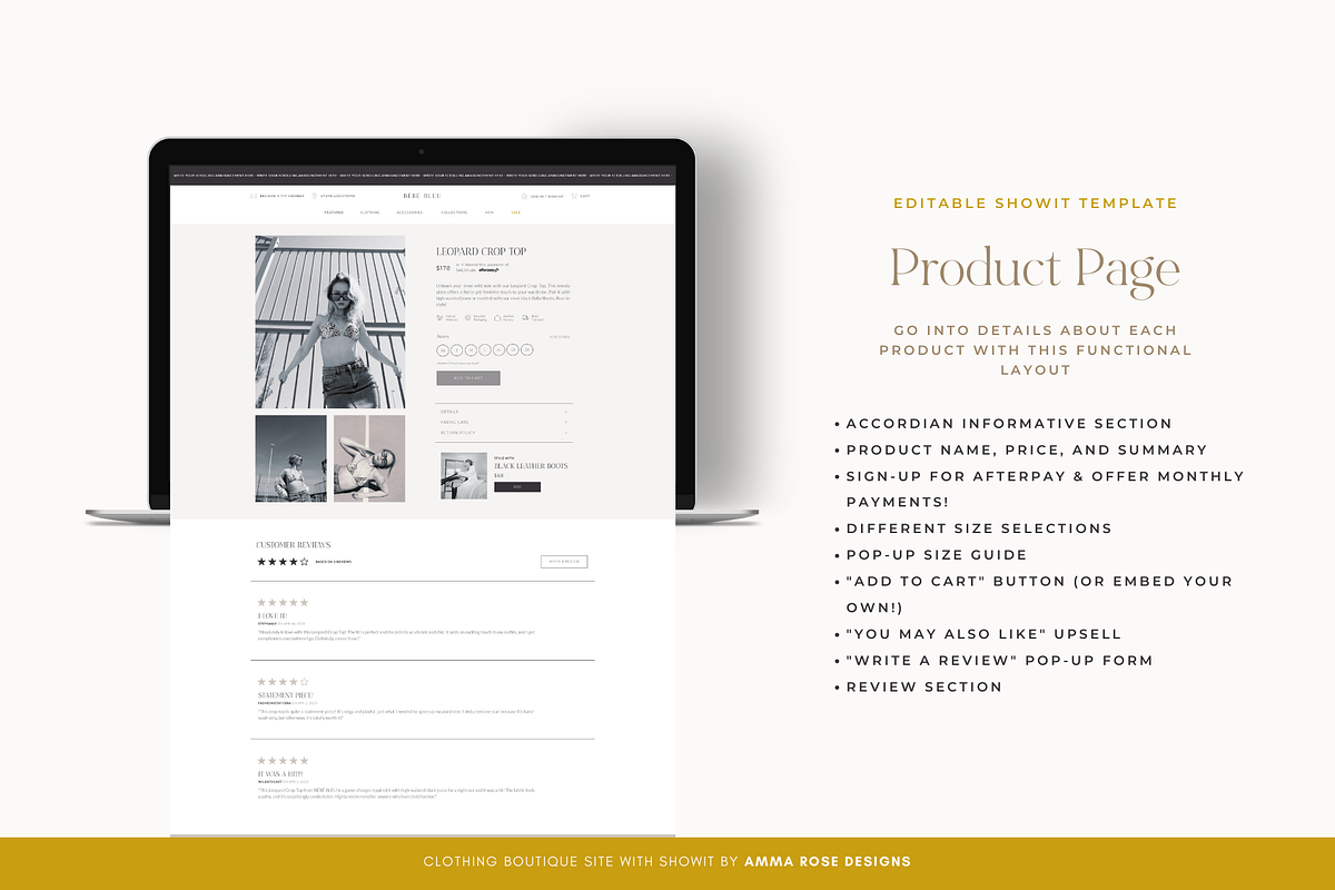 Fashion Showit Website Template, a Websites & App Template by ammarosedesignsllc (Photo 6 of 8)