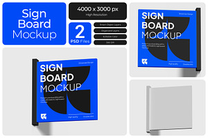 Sign Board Mockup, an Advertising Mockup by Bartama Graphic