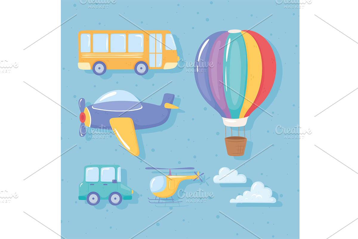 transport cartoon icons, a Transportation Illustration by studiogstock