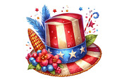 4th of July Hat Watercolor Desing, an Illustration by Designking (Thumbnail 3 of 4)