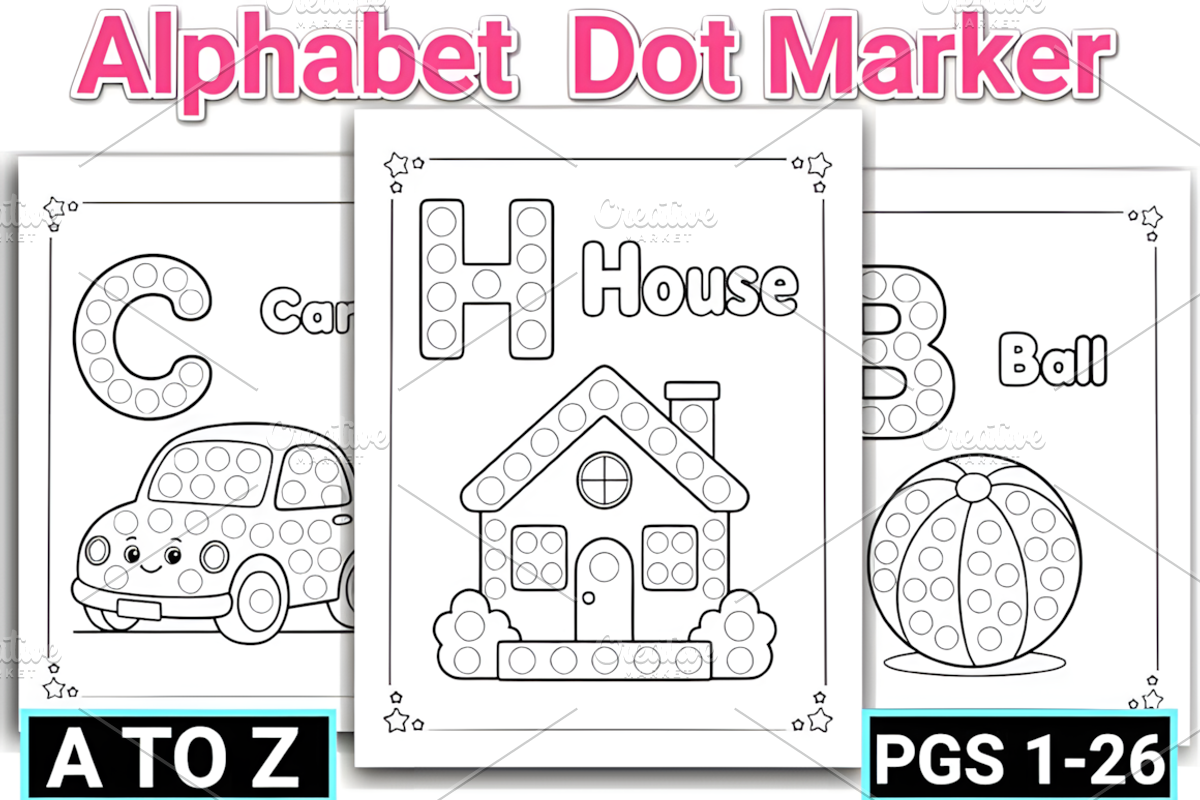 Alphabet Dot Marker Coloring, a Decorative Illustration by Design Station (Photo 3 of 7)