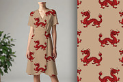 Regal Red Dragon on Beige Seamless, a Pattern Graphic by Sharon Schwalbe (Thumbnail 1 of 6)