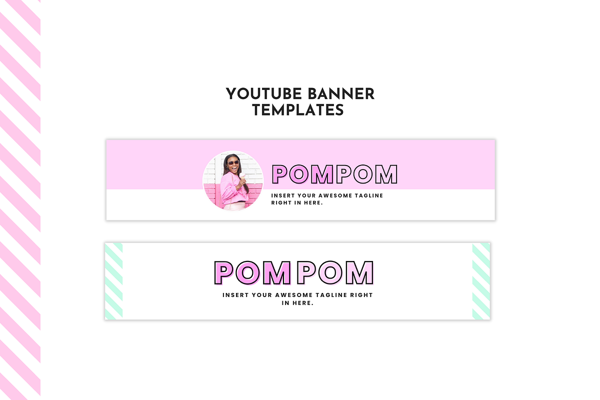 YouTube Branding Kit Pink Canva Set, a Social Media Template by ltsdesigns (Photo 3 of 6)
