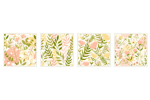 Field Flowers Seamless Pattern Set