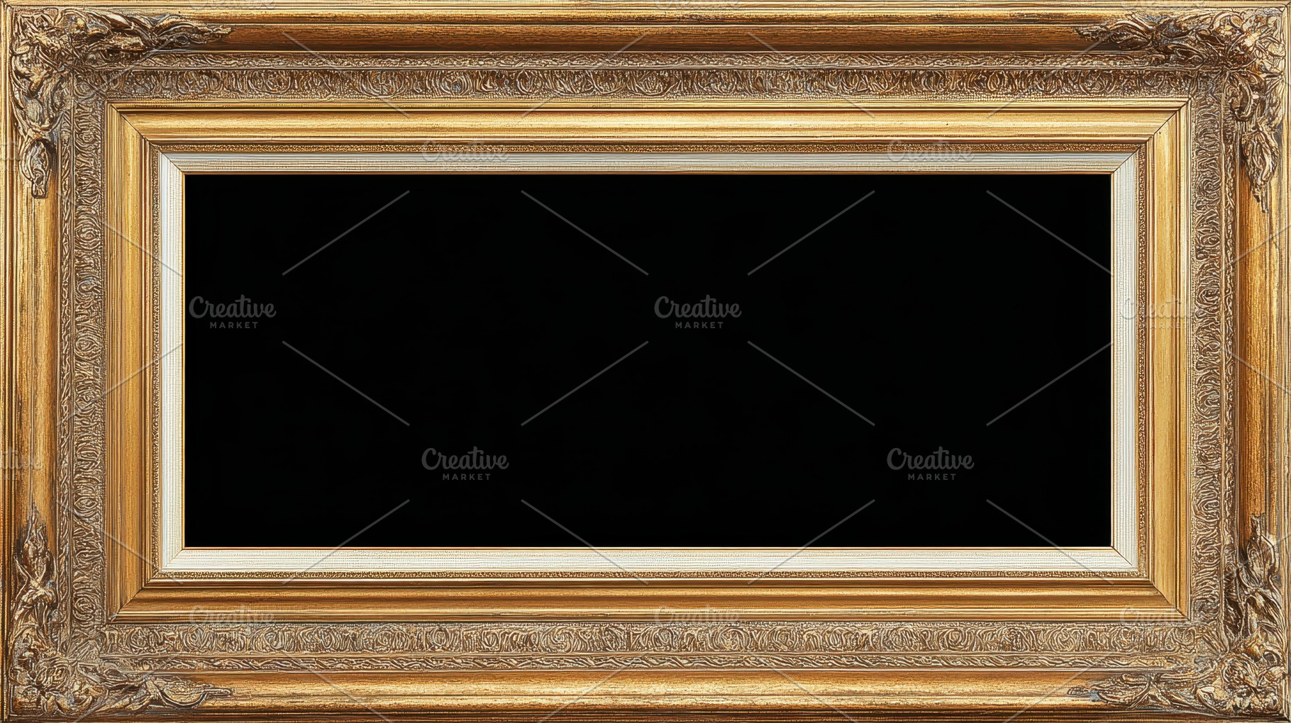 Empty picture frame with detailed, a Photo by Pavel_design