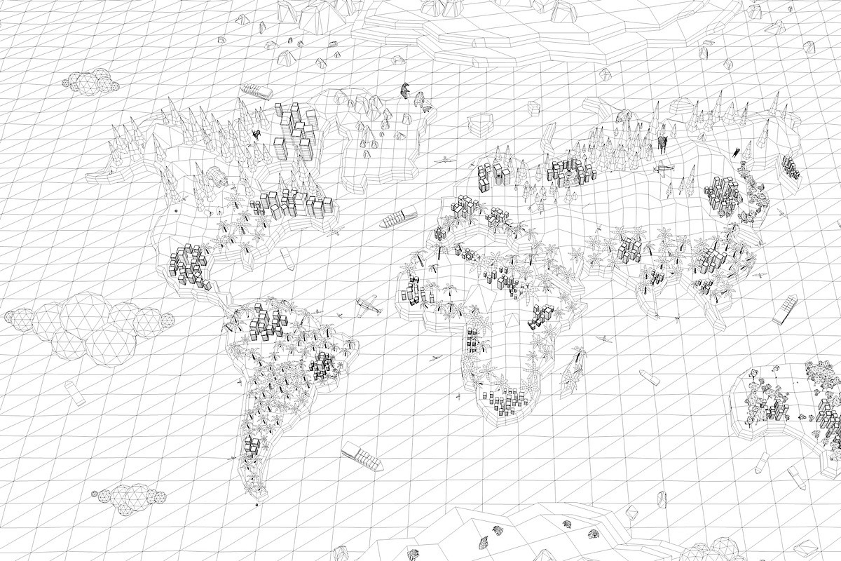 Cartoon Low Poly Earth World Map, a Plants & Tree 3D Model by Anton Moek (Photo 4 of 5)